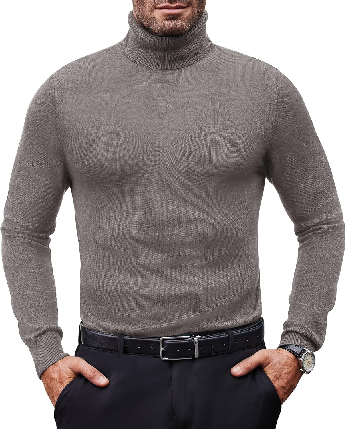 ZAYN CLOTHING ARTICLE #3531 Mens Turtleneck Sweaters Slim Fit Long Sleeve