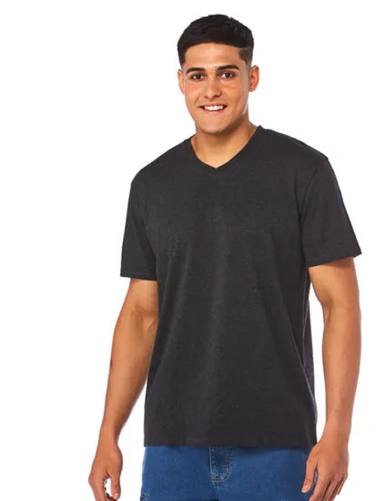 ZAYN CLOTHING ARTICLE #3506 CHARCOAL MARLE V-NECK T-SHIRT